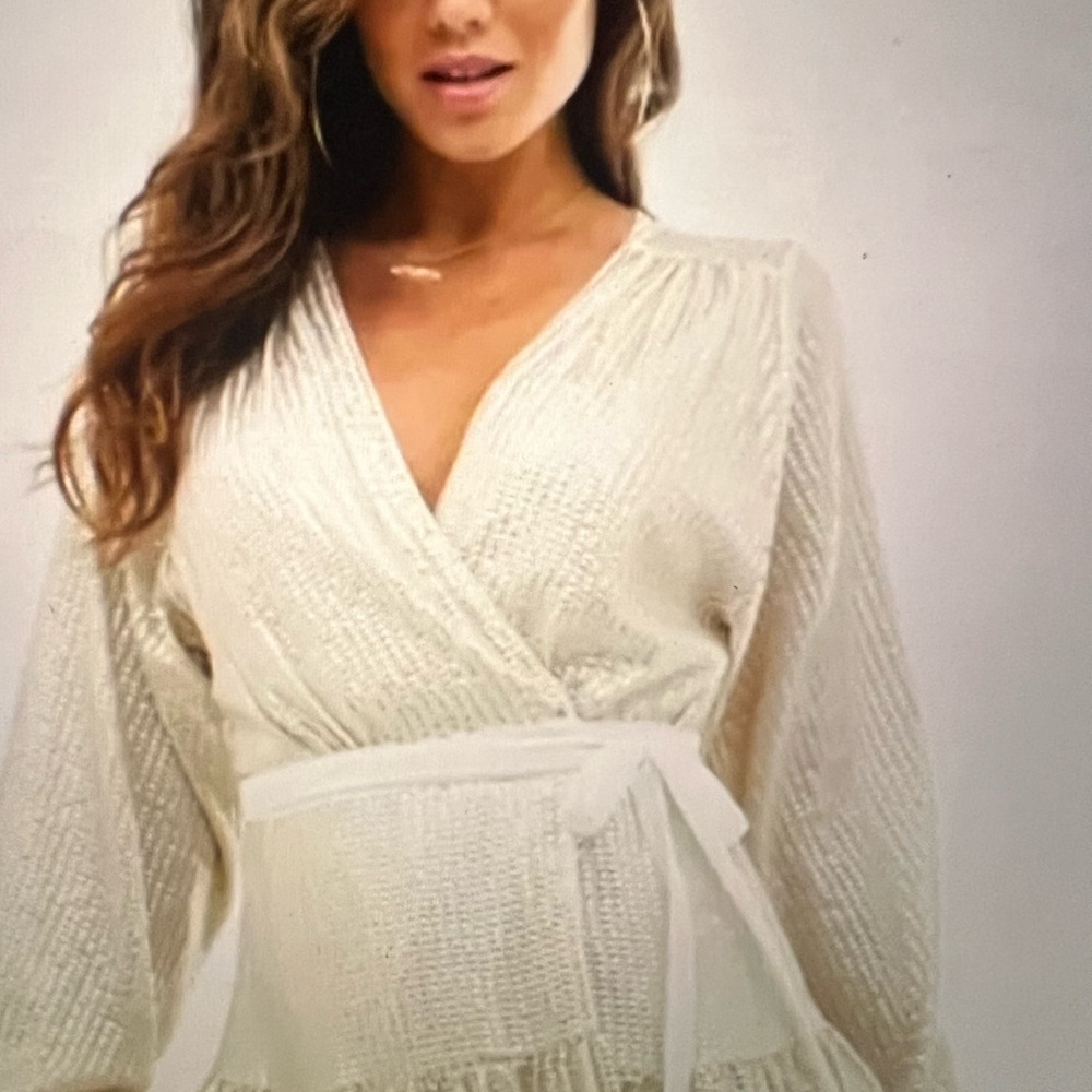 ASOS Curve Champagne Gold Sequin Wrap Dress